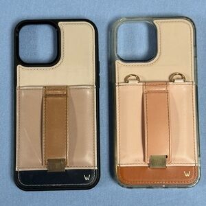 iPhone 13 Pro Max Walli Leather Phone Case with Stand - Black and Tan